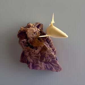 VTG John Perry Large Shark Sculpture Burl Wood Base Ocean Art Marine Life MCM